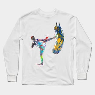 Kickbox Male Martial Artist Long Sleeve T-Shirt